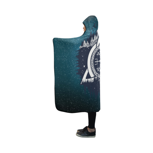 Viking Hooded Blanket - Helm Of Awe Of Viking PL095-HOODED BLANKETS (P)-PL8386-Hooded Blanket - .-Youth 60"x45"-Vibe Cosy™