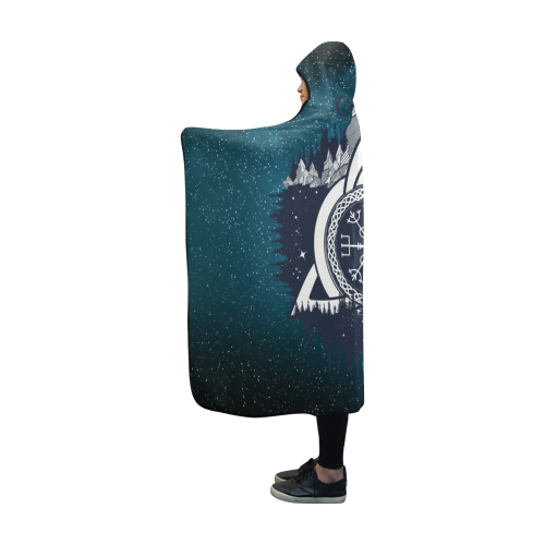 Viking Hooded Blanket - Helm Of Awe Of Viking PL095-HOODED BLANKETS (P)-PL8386-Hooded Blanket - .-Youth 60"x45"-Vibe Cosy™