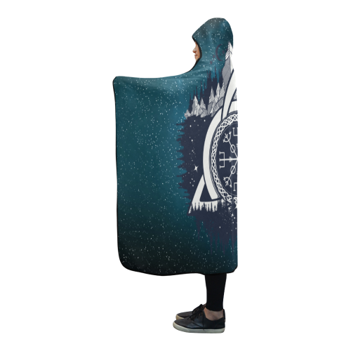 Viking Hooded Blanket - Helm Of Awe Of Viking PL095-HOODED BLANKETS (P)-PL8386-Hooded Blanket - .-Youth 60"x45"-Vibe Cosy™