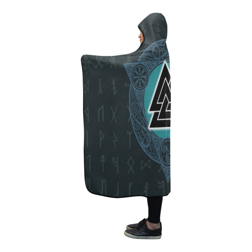 Viking Hooded Blanket - Valknut Viking PL097-HOODED BLANKETS (P)-PL8386-Hooded Blanket - .-Youth 60"x45"-Vibe Cosy™