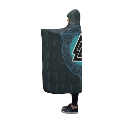 Viking Hooded Blanket - Valknut Viking PL097-HOODED BLANKETS (P)-PL8386-Hooded Blanket - .-Youth 60"x45"-Vibe Cosy™