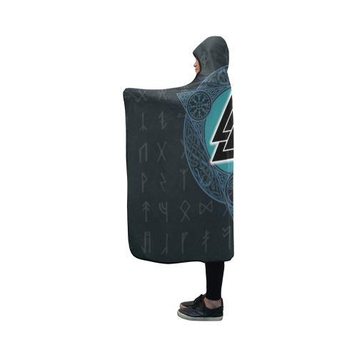 Viking Hooded Blanket - Valknut Viking PL097-HOODED BLANKETS (P)-PL8386-Hooded Blanket - .-Youth 60"x45"-Vibe Cosy™