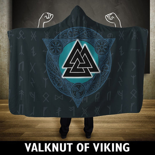 Viking Hooded Blanket - Valknut Viking PL097-HOODED BLANKETS (P)-PL8386-Hooded Blanket - .-Youth 60"x45"-Vibe Cosy™