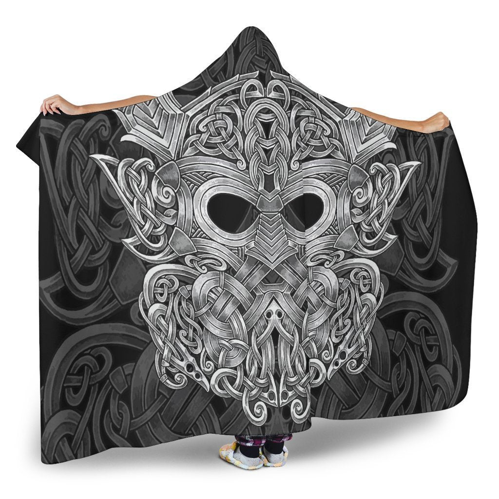 Viking Hooded Blanket - Mjolnir Odin PL100-HOODED BLANKETS (P)-PL8386-Hooded Blanket - .-Youth 60"x45"-Vibe Cosy™