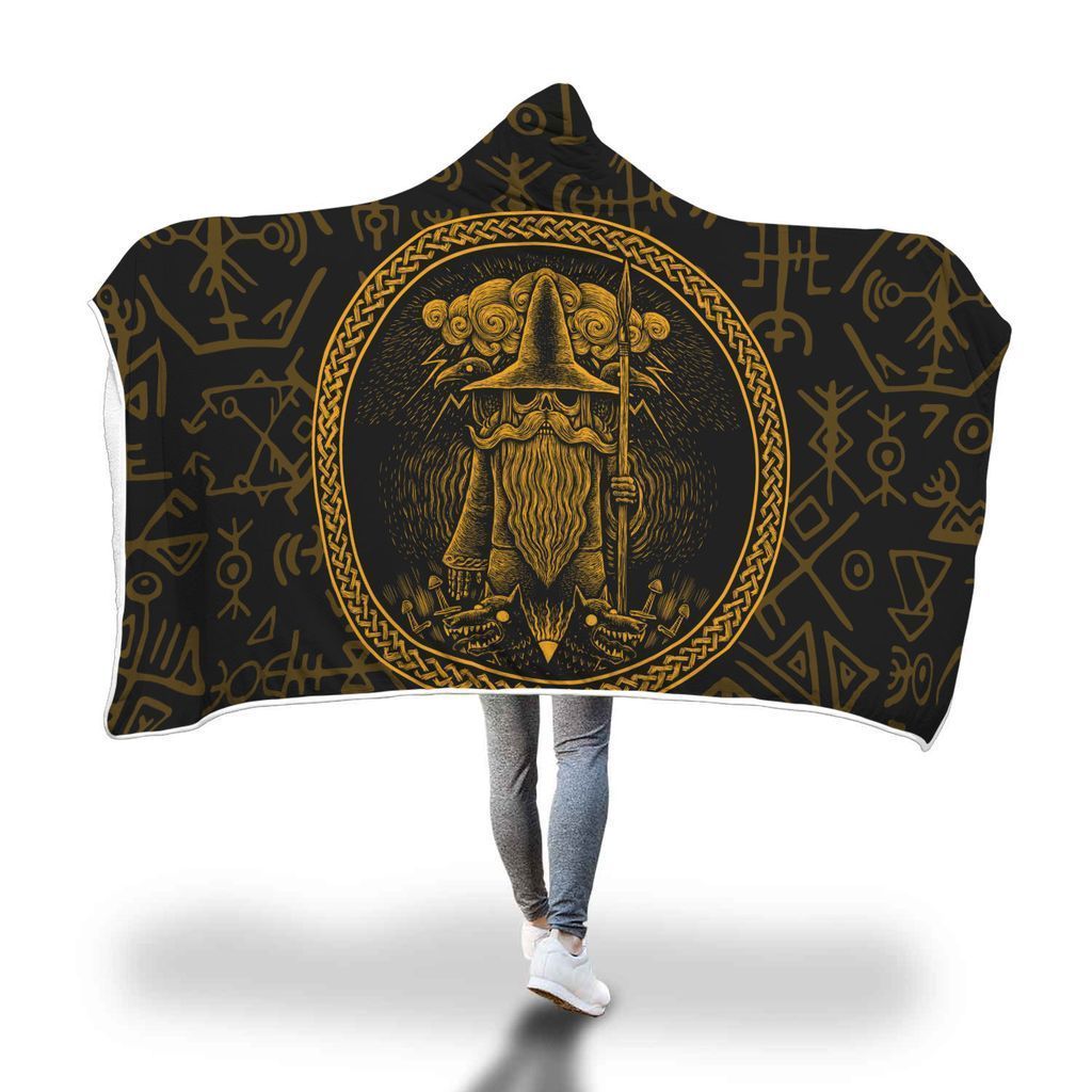 Viking Hooded Blanket - Viking Witch Hooded Blanket PL101-HOODED BLANKETS (P)-PL8386-Hooded Blanket - .-Youth 60"x45"-Vibe Cosy™