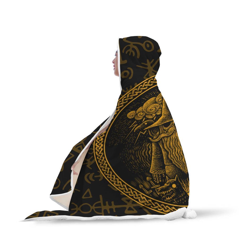 Viking Hooded Blanket - Viking Witch Hooded Blanket PL101-HOODED BLANKETS (P)-PL8386-Hooded Blanket - .-Youth 60"x45"-Vibe Cosy™