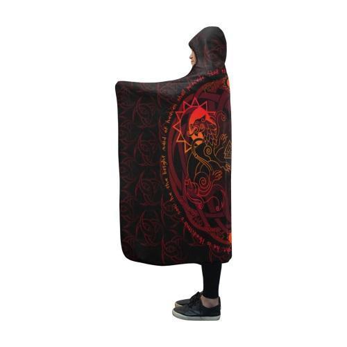 Viking Hooded Blanket - Hati And Skoll PL105-HOODED BLANKETS (P)-PL8386-Hooded Blanket - .-Youth 60"x45"-Vibe Cosy™