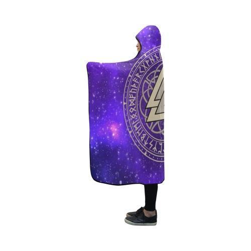 Viking Hooded Blanket - Triangle Viking And Galaxy PL106-HOODED BLANKETS (P)-PL8386-Hooded Blanket - .-Youth 60"x45"-Vibe Cosy™