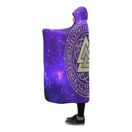 Viking Hooded Blanket - Triangle Viking And Galaxy PL106-HOODED BLANKETS (P)-PL8386-Hooded Blanket - .-Youth 60"x45"-Vibe Cosy™