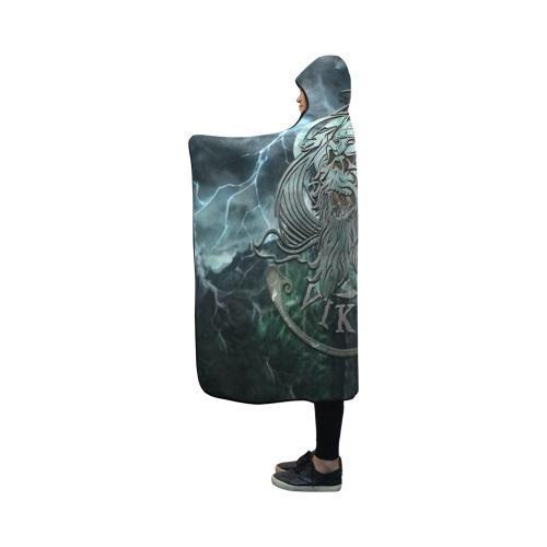 Viking Odin Hooded Blanket PL108-HOODED BLANKETS (P)-PL8386-Hooded Blanket - .-Youth 60"x45"-Vibe Cosy™