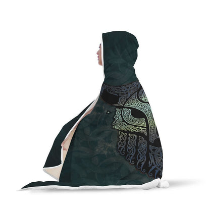 Viking Hooded Blanket - Viking Wolf Hooded Blanket PL109-HOODED BLANKETS (P)-PL8386-Hooded Blanket - .-Youth 60"x45"-Vibe Cosy™