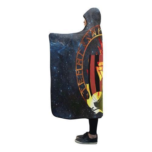 Viking Hooded Blanket - Drakkar Warship Of Viking PL110-HOODED BLANKETS (P)-PL8386-Hooded Blanket - .-Youth 60"x45"-Vibe Cosy™