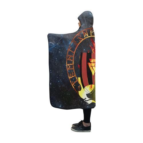 Viking Hooded Blanket - Drakkar Warship Of Viking PL110-HOODED BLANKETS (P)-PL8386-Hooded Blanket - .-Youth 60"x45"-Vibe Cosy™