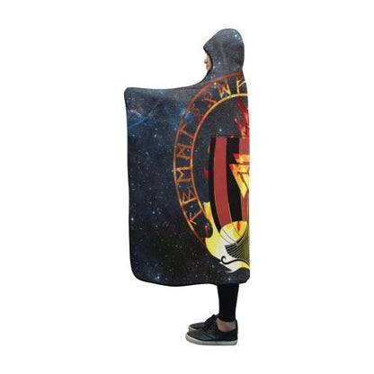 Viking Hooded Blanket - Drakkar Warship Of Viking PL110-HOODED BLANKETS (P)-PL8386-Hooded Blanket - .-Youth 60"x45"-Vibe Cosy™