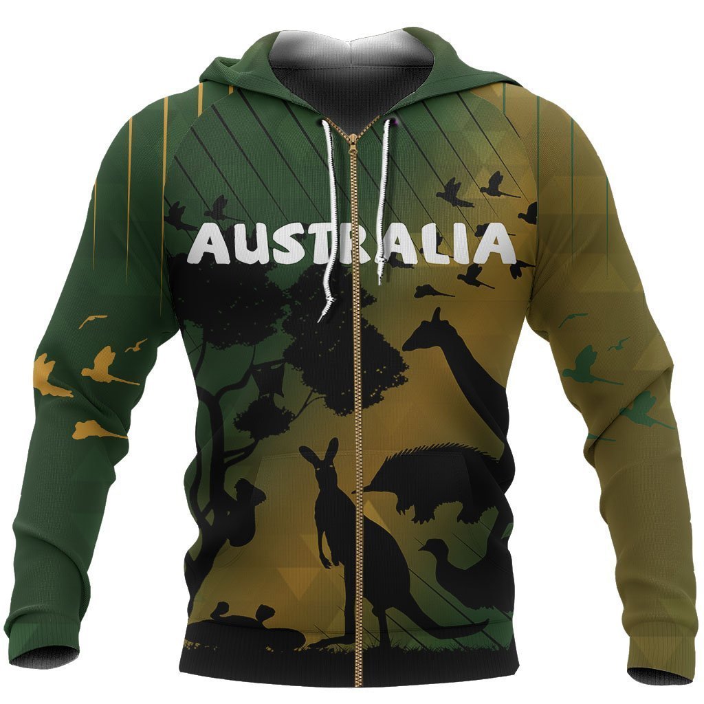 3D All Over Printed Australia Animal Hoodie PL122-Apparel-PL8386-Zipped Hoodie-S-Vibe Cosy™