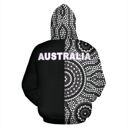 3D All Over Printed Australia Hoodie The Half Aboriginal PL128-Apparel-PL8386-Zipped Hoodie-S-Vibe Cosy™