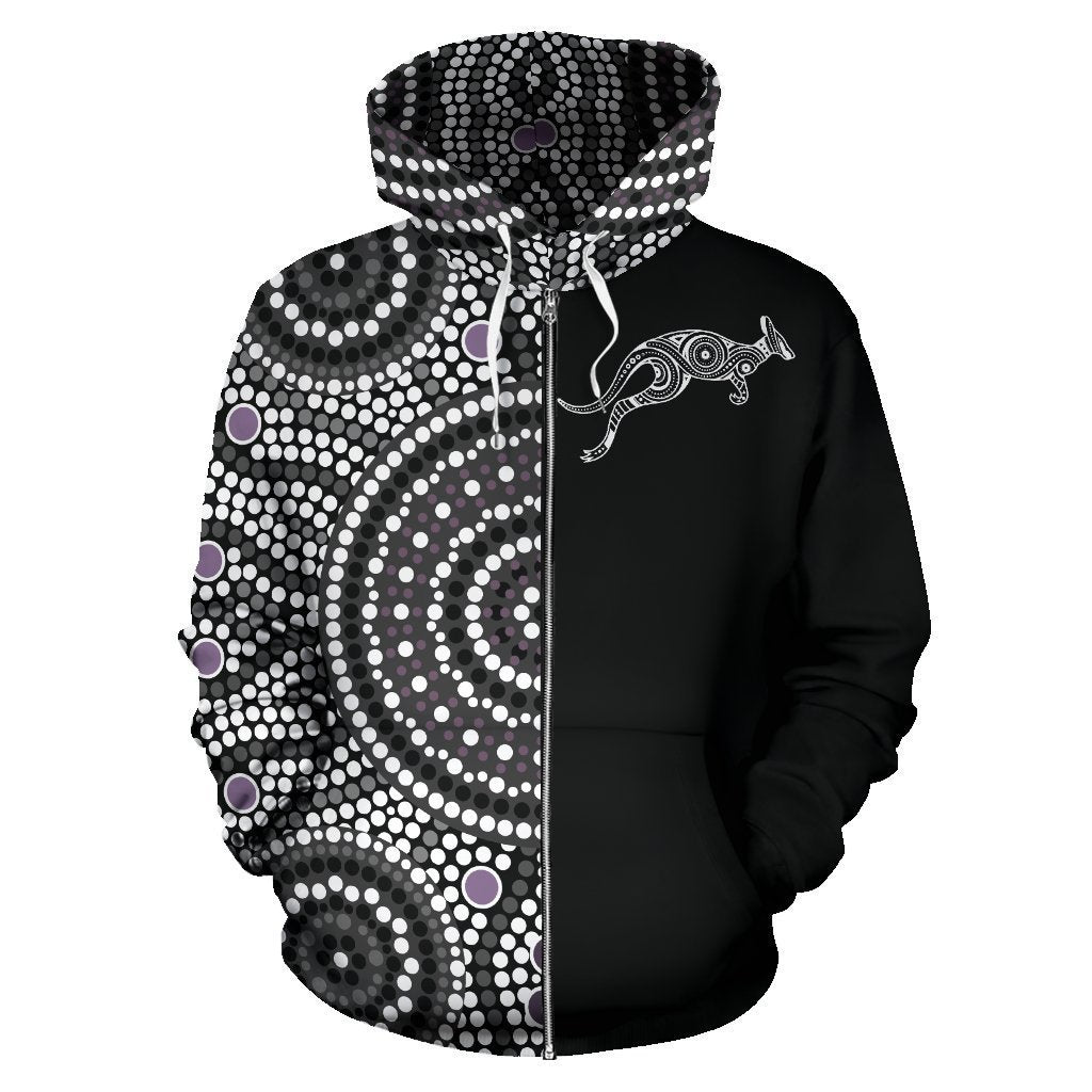 3D All Over Printed Australia Hoodie The Half Aboriginal PL128-Apparel-PL8386-Zipped Hoodie-S-Vibe Cosy™