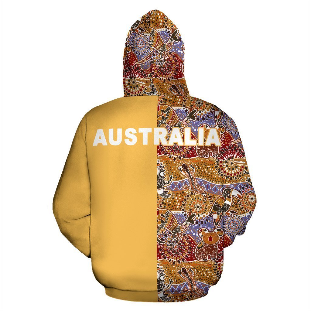 Australia Hoodie Aboriginal Kangaroo In My Heart PL129-Apparel-PL8386-Zipped Hoodie-S-Vibe Cosy™