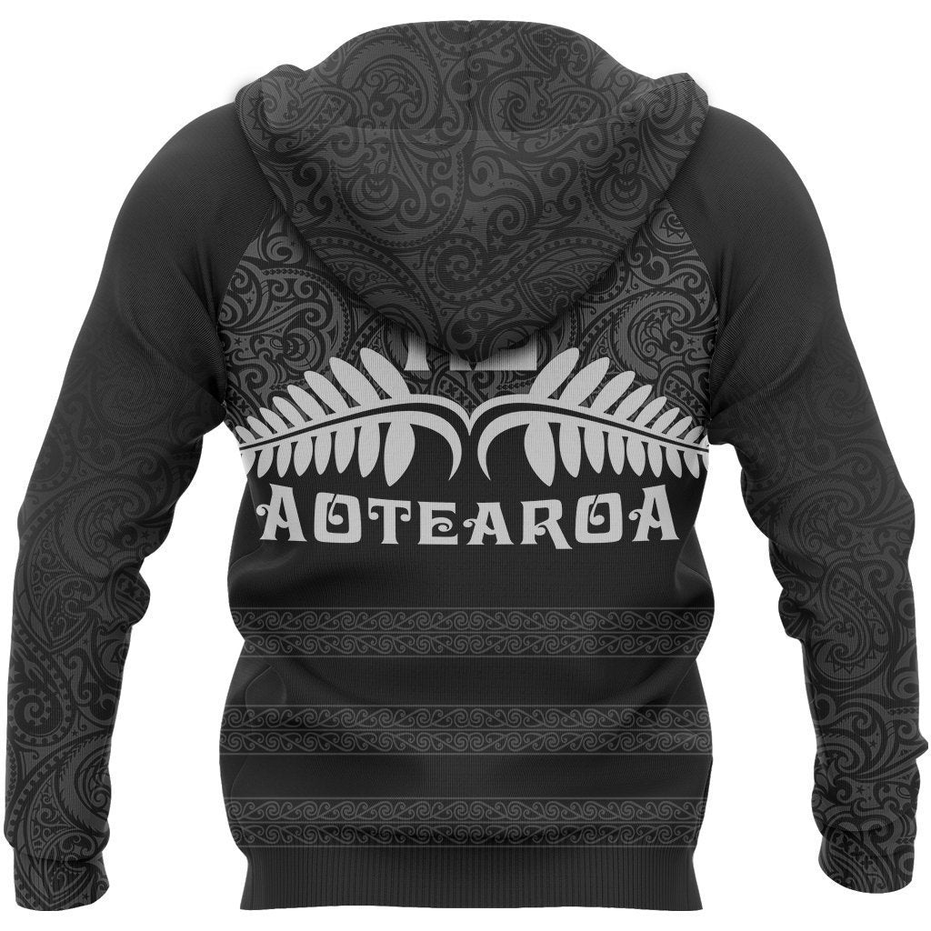 Aotearoa New Zealand Silver Fern Maori Hoodie White PL139-Apparel-PL8386-Hoodie-S-Vibe Cosy™
