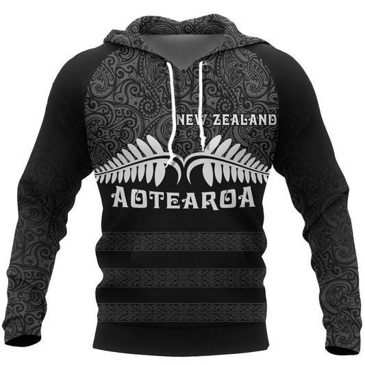 Aotearoa New Zealand Silver Fern Maori Hoodie White PL139-Apparel-PL8386-Hoodie-S-Vibe Cosy™