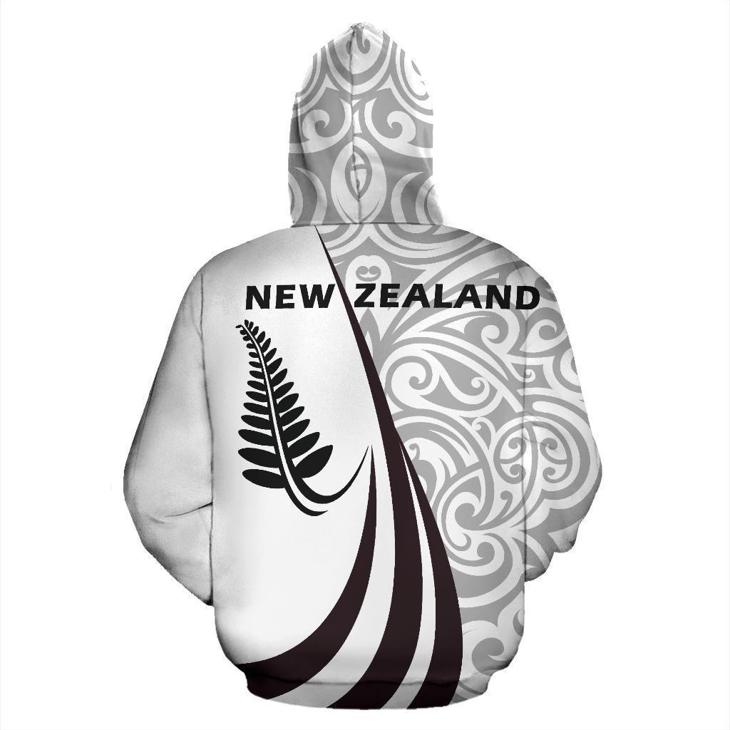 New Zealand Maori Silver Fern Hoodie Black PL144-Apparel-PL8386-Hoodie-S-Vibe Cosy™