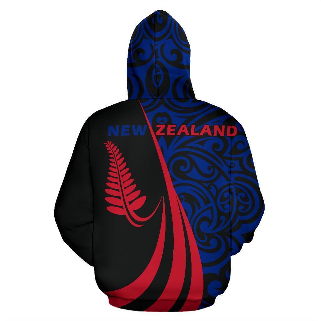 New Zealand Maori Silver Fern Zip - Up Hoodie Flag PL145-Apparel-PL8386-Hoodie-S-Vibe Cosy™