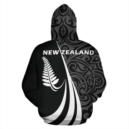 New Zealand Maori Silver Fern Hoodie White PL148-Apparel-PL8386-Hoodie-S-Vibe Cosy™
