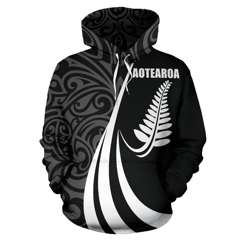 New Zealand Maori Silver Fern Hoodie White PL148-Apparel-PL8386-Hoodie-S-Vibe Cosy™