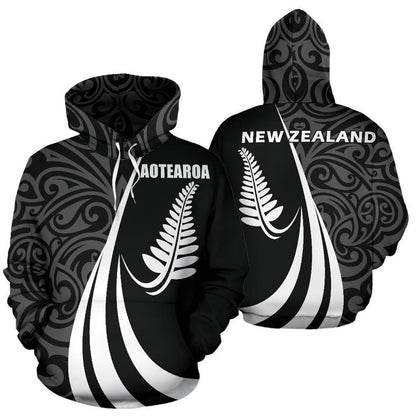 New Zealand Maori Silver Fern Hoodie White PL148-Apparel-PL8386-Hoodie-S-Vibe Cosy™