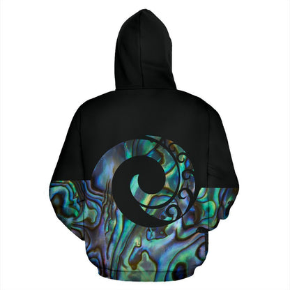 Paua Shell Koru Style New Zealand Hoodie PL160 - Amaze Style™-Apparel