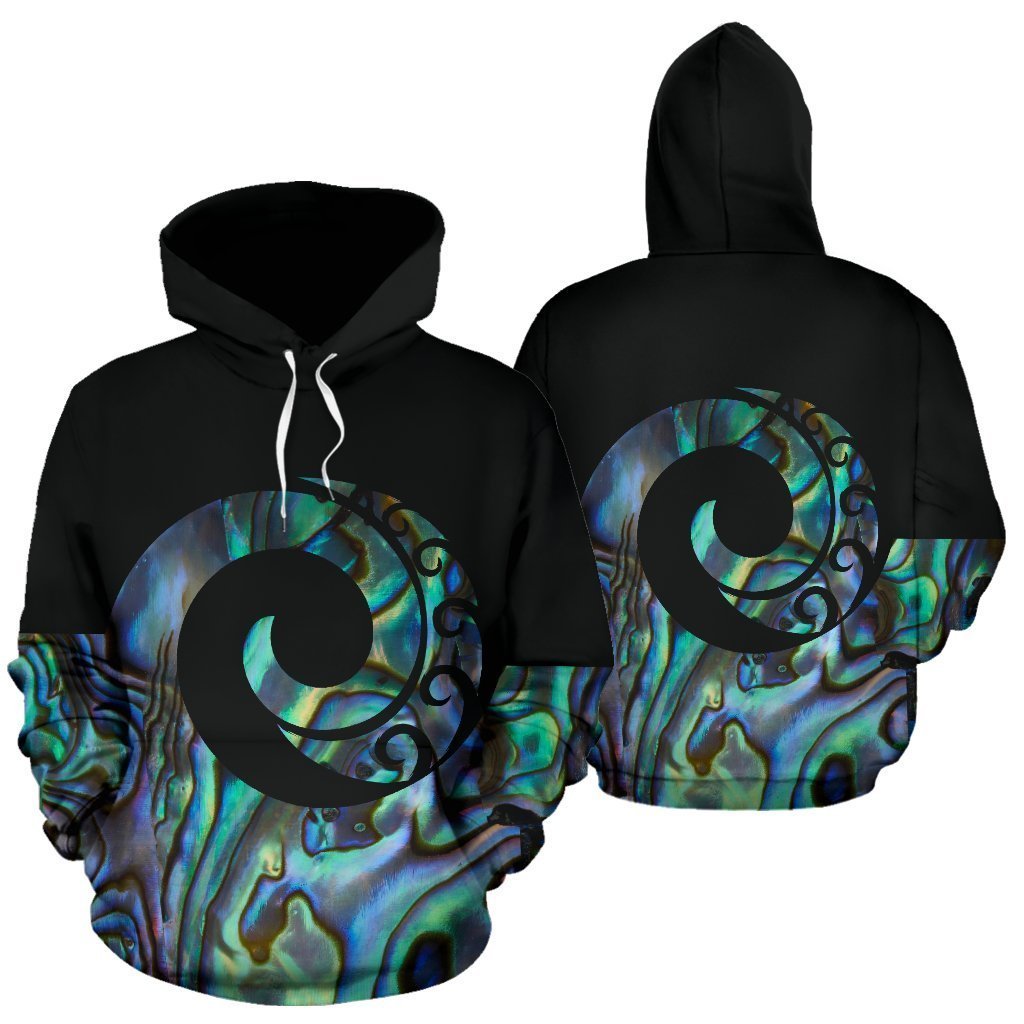 Paua Shell Koru Style New Zealand Hoodie PL160 - Amaze Style™-Apparel