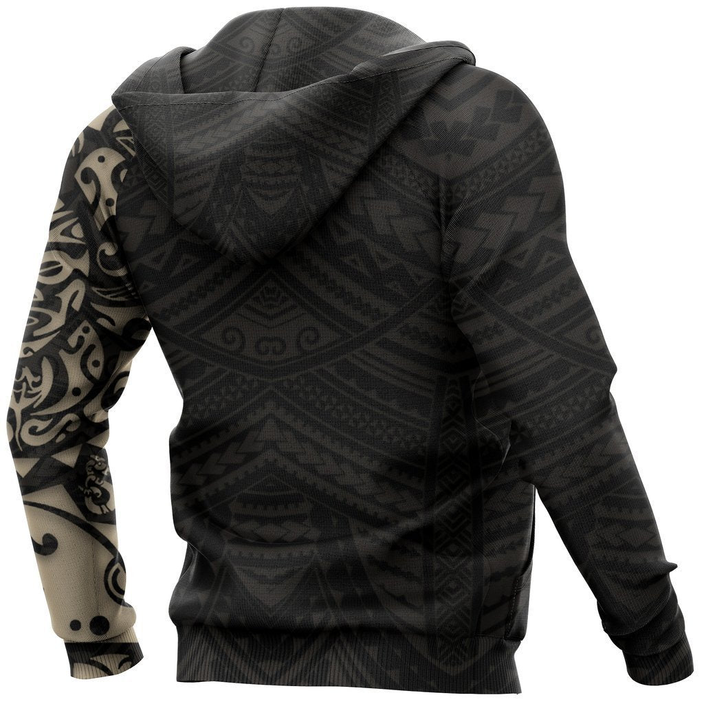 Maori Lion Tattoo New Zealand All Over Hoodie Golden PL164-Apparel-PL8386-Hoodie-S-Vibe Cosy™