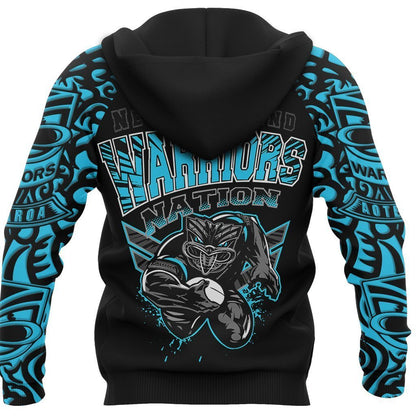 New Zealand Warriors Hoodie Unique Style Blue PL177-Apparel-PL8386-Zipped Hoodie-S-Vibe Cosy™
