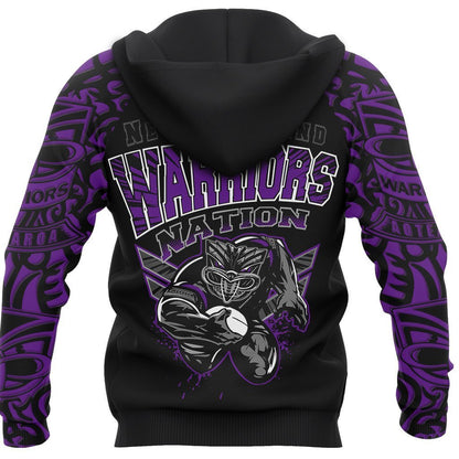 New Zealand Warriors Hoodie Unique Style Purple PL178-Apparel-PL8386-Zipped Hoodie-S-Vibe Cosy™