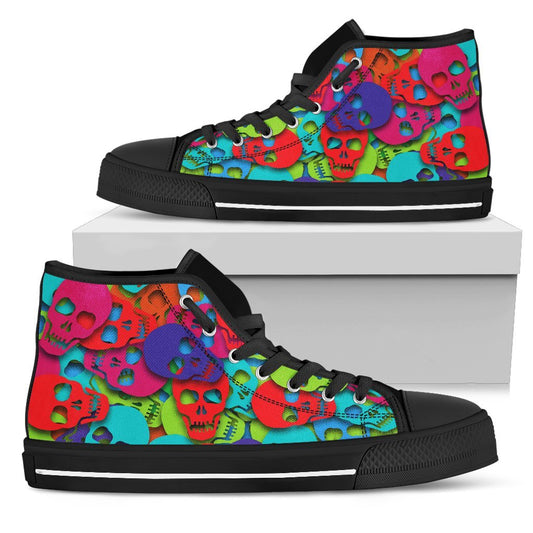 Colorful skull pattern high top shoes PL18032012-PL8386-Women's high top-EU36 (US5.5)-Vibe Cosy™
