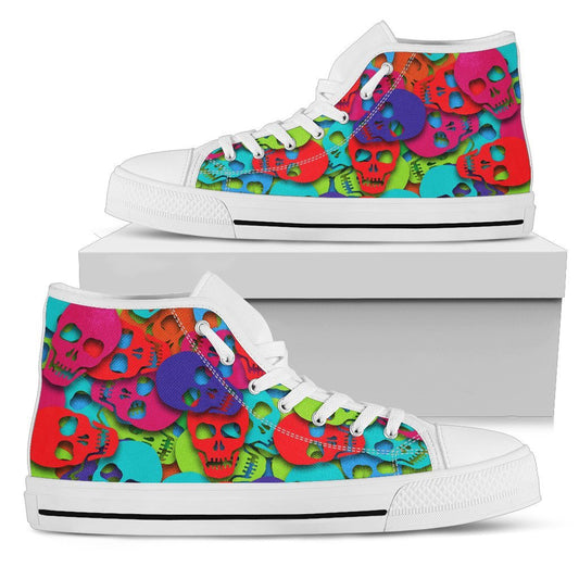 Colorful skull pattern high top shoes PL18032013-PL8386-Women's high top-EU36 (US5.5)-Vibe Cosy™