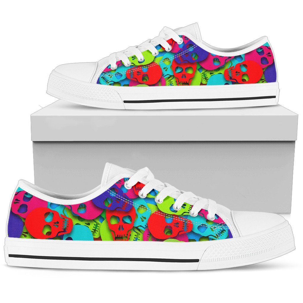 Colorful skull pattern low top shoes PL18032015-PL8386-Women's low top-EU36 (US5.5)-Vibe Cosy™