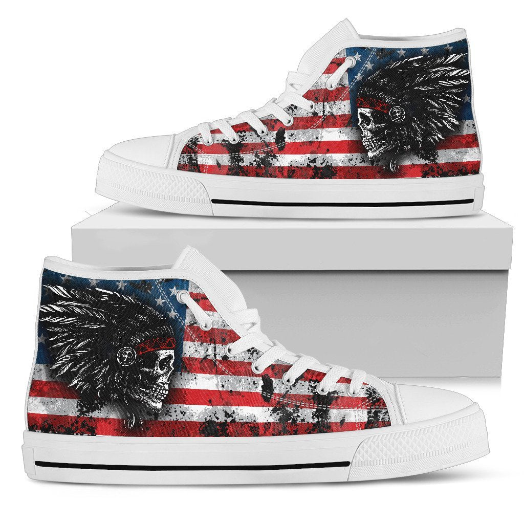 Native american skull pattern high top shoes PL18032029-PL8386-Women's high top-EU36 (US5.5)-Vibe Cosy™