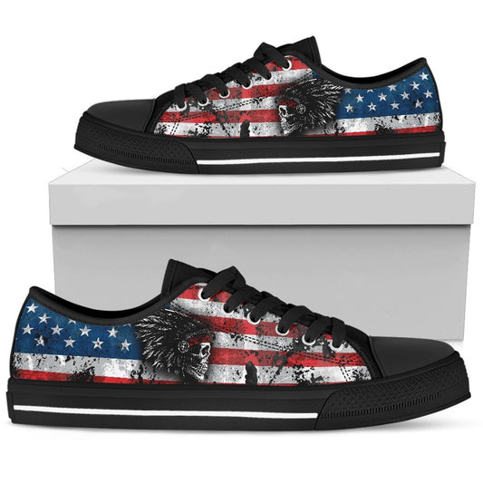 Native american skull pattern low top shoes PL18032030-PL8386-Women's low top-EU36 (US5.5)-Vibe Cosy™