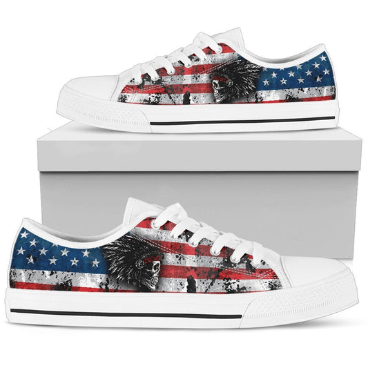 Native american skull pattern low top shoes PL18032031-PL8386-Women's low top-EU36 (US5.5)-Vibe Cosy™