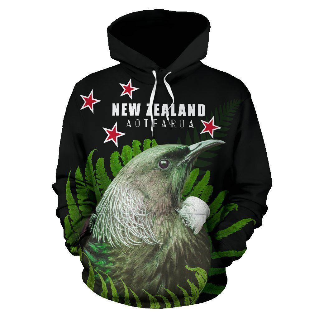Tui Bird with Silver Fern New Zealand Hoodie PL181-Apparel-PL8386-Hoodie-S-Vibe Cosy™
