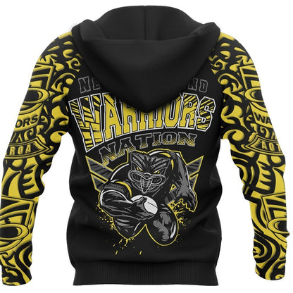 New Zealand Warriors Hoodie Unique Style Yellow PL182-Apparel-PL8386-Zipped Hoodie-S-Vibe Cosy™
