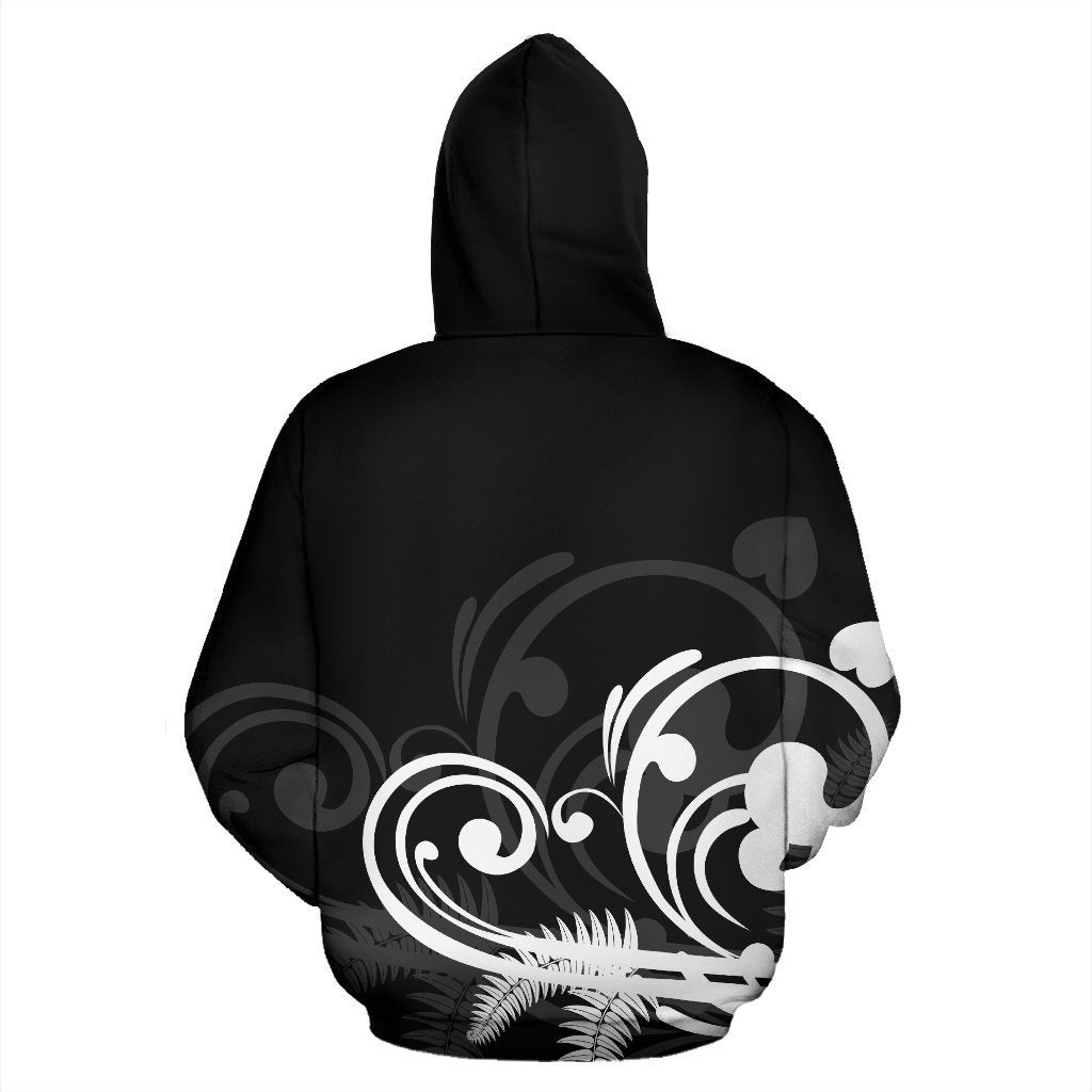 Silver Fern New Zealand Hoodie - Black PL183-Apparel-PL8386-Hoodie-S-Vibe Cosy™