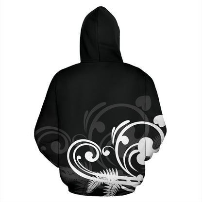 Silver Fern New Zealand Hoodie - Black PL183-Apparel-PL8386-Hoodie-S-Vibe Cosy™
