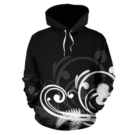 Silver Fern New Zealand Hoodie - Black PL183-Apparel-PL8386-Hoodie-S-Vibe Cosy™