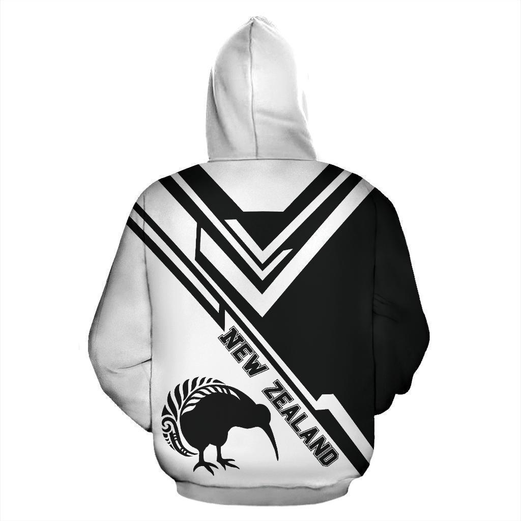 New Zealand Black All Over Hoodie - Drift PL185-Apparel-PL8386-Zipped Hoodie-S-Vibe Cosy™