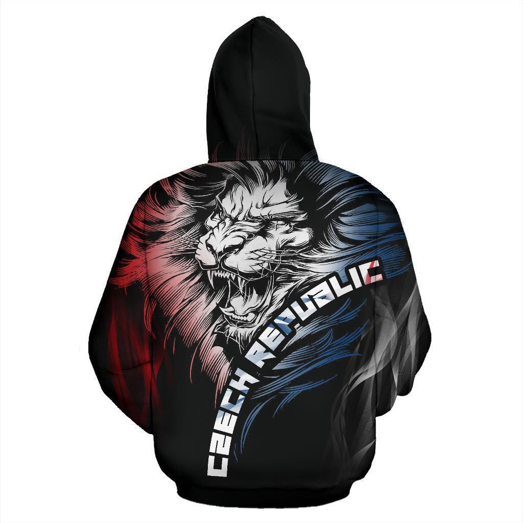 Czech Republic Lion Hoodie PL193-Apparel-PL8386-Zipped Hoodie-S-Vibe Cosy™
