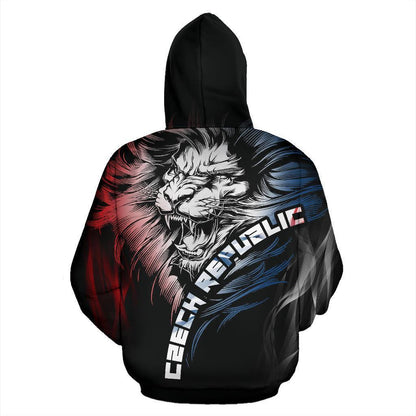 Czech Republic Lion Hoodie PL193-Apparel-PL8386-Zipped Hoodie-S-Vibe Cosy™