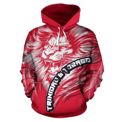 Trinidad and Tobago Lion Red Hoodie PL195-Apparel-PL8386-Hoodie-S-Vibe Cosy™