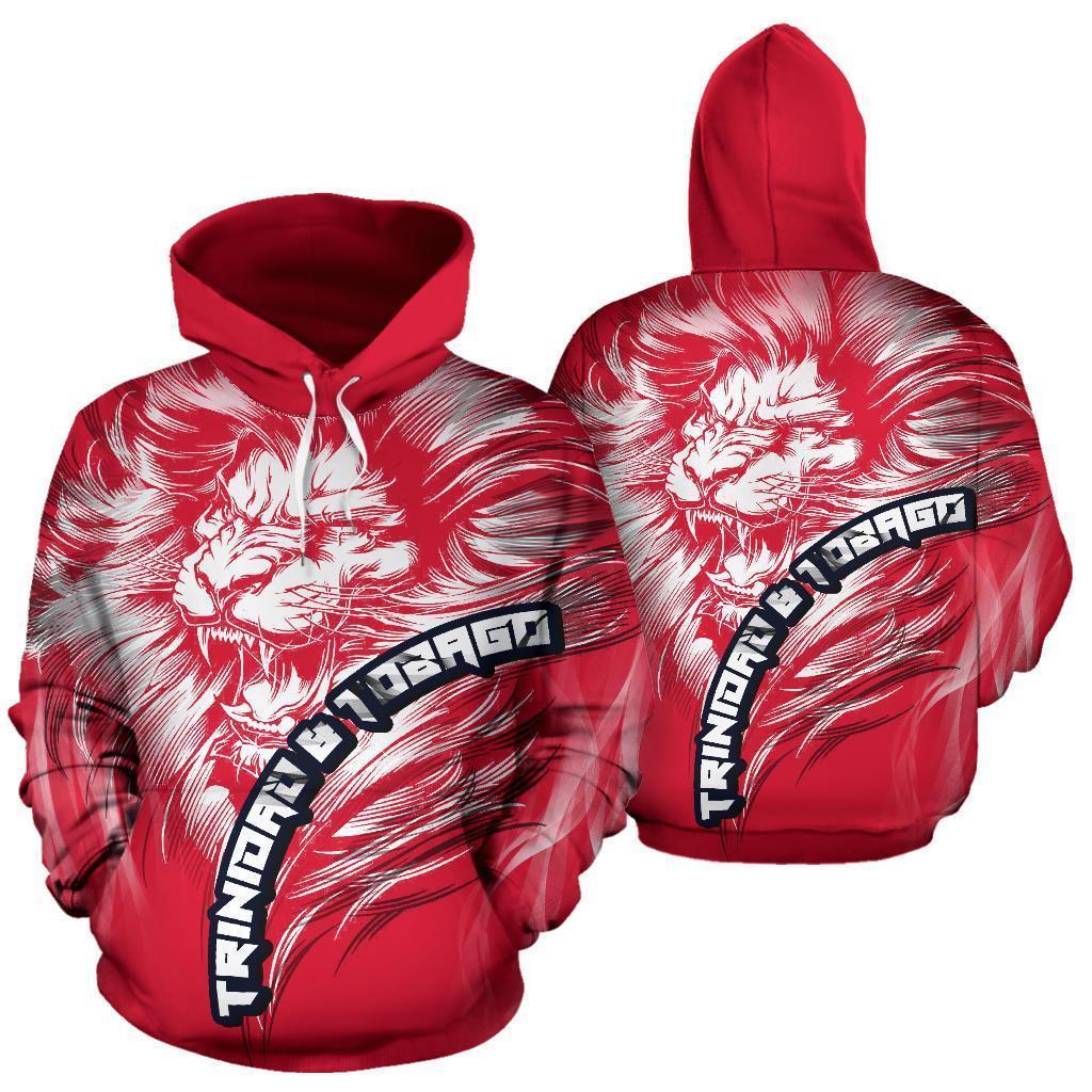 Trinidad and Tobago Lion Red Hoodie PL195-Apparel-PL8386-Hoodie-S-Vibe Cosy™